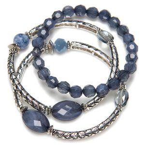 Silver-Tone 3 Row Stretch Bracelet